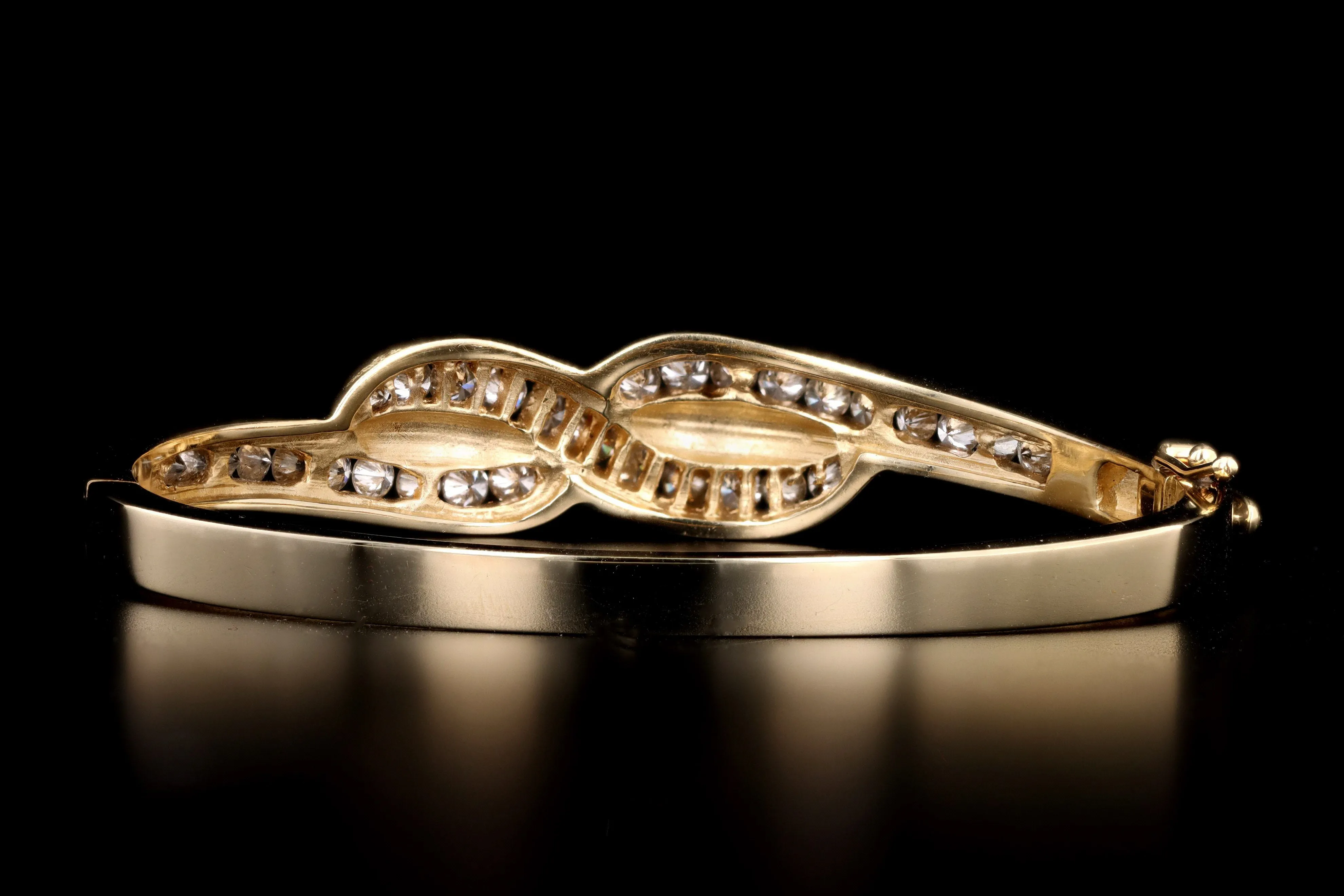 14K Yellow Gold 3 Carat Total Weight Diamond Bangle