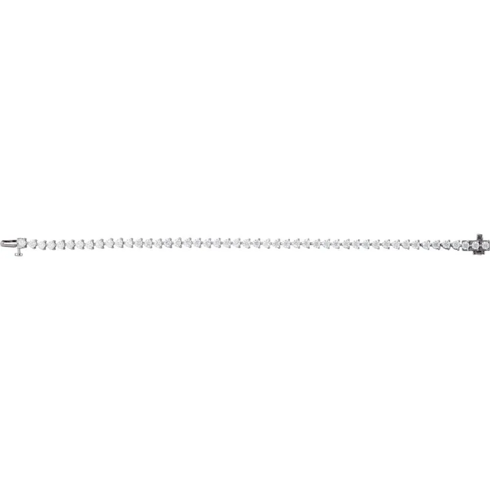 14k Yellow Gold 5 CTW Diamond Line 7.25" Bracelet