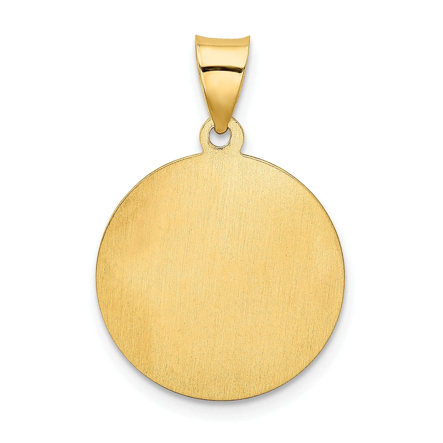 14k Yellow Gold Polished Round Confirmation with Cross Medal Pendant