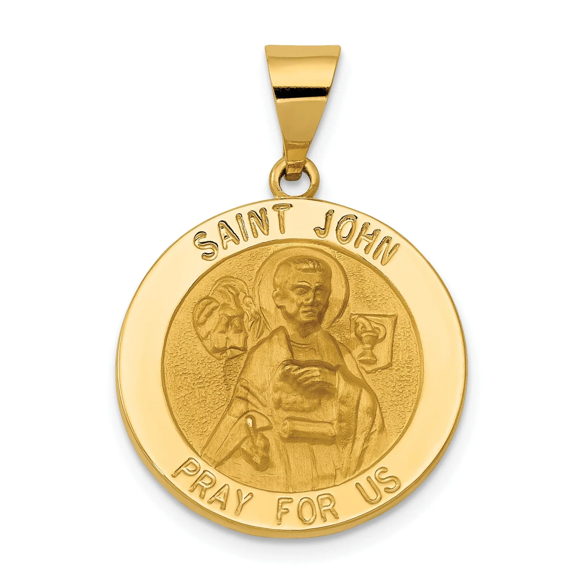 14k Yellow Gold Saint John Medal Pendant