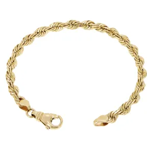 14k Yellow Gold Solid Diamond Cut Rope Chain Bracelet 7" 6mm - 18.5 grams