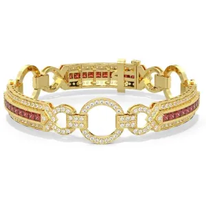 14k Yellow Gold Vintage Style Ruby Diamond Bracelet (5.47.cts.tw)
