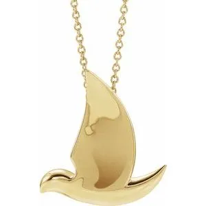 14K Yellow Holy Spirit Dove 16-18" Necklace
