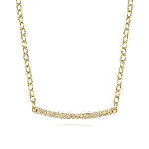 14K Yellow Natural Diamond 17 inch Necklace
