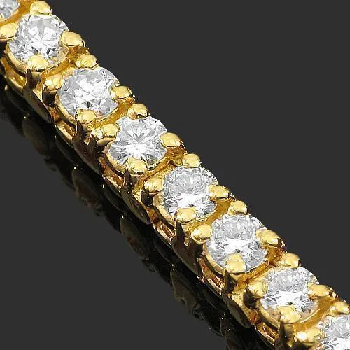 14K Yellow Solid Gold Womens Diamond Tennis Bracelet 3.00 Ctw