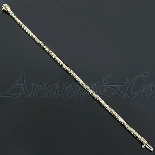 14K Yellow Solid Gold Womens Diamond Tennis Bracelet 3.00 Ctw