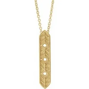 14K Yellow Vintage-Inspired Vertical Bar 18" Necklace