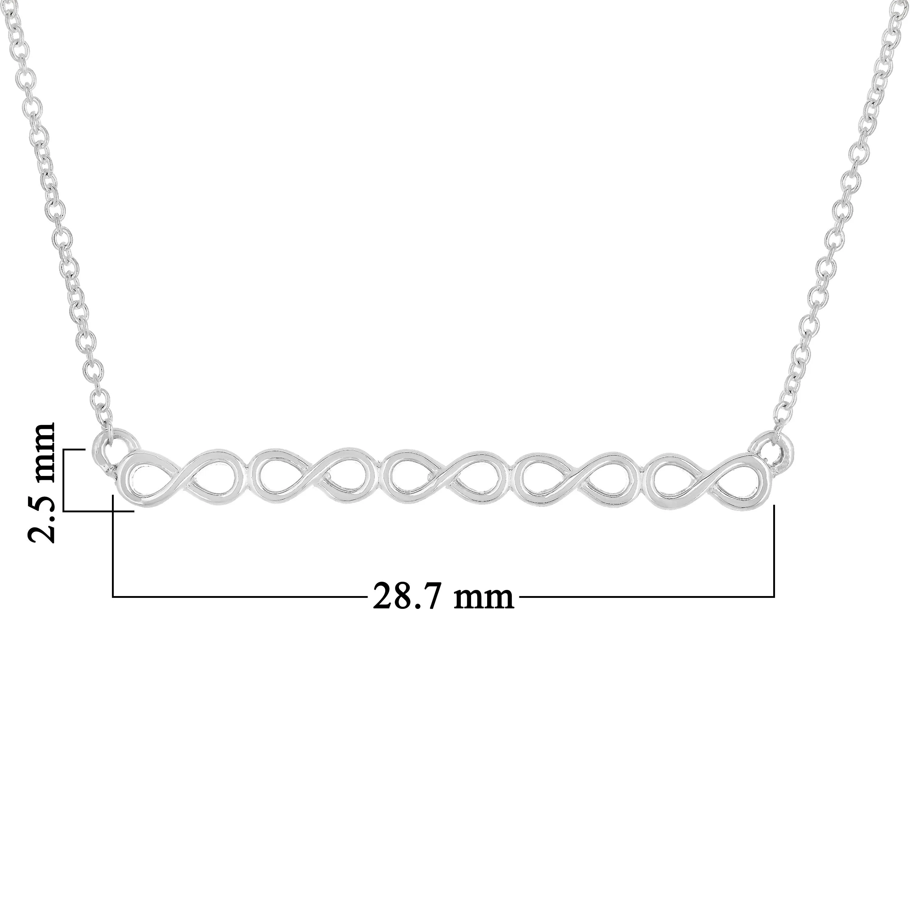 14k Yellow White or Rose Gold Infinity Symbol Bar Necklace 20"
