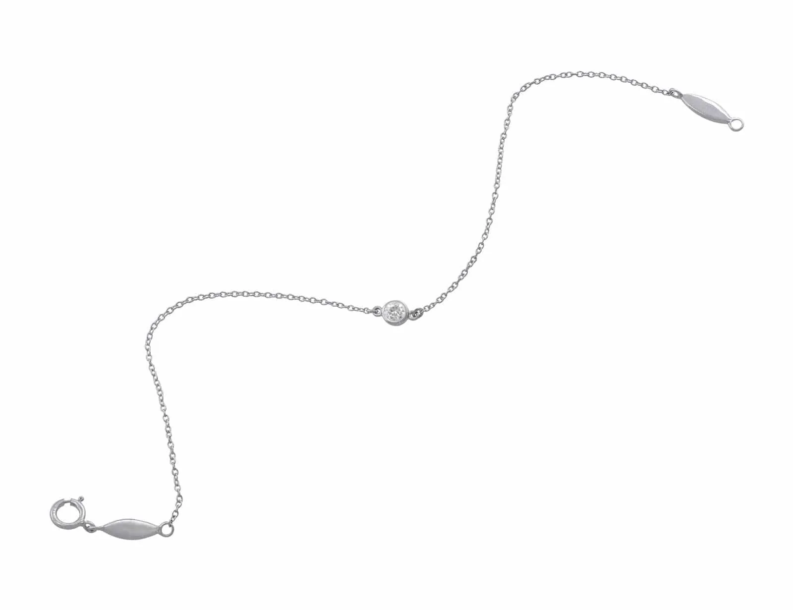 14kt White Gold 0.08ct Single Diamond Bracelet