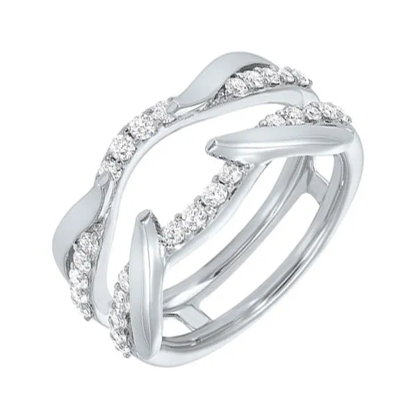 14KT White Gold & Diamond Classic Book Bridal Bells Engagement Ring  - 1/2 ctw