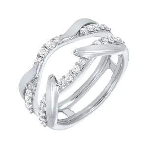 14KT White Gold & Diamond Classic Book Bridal Bells Engagement Ring  - 1/2 ctw