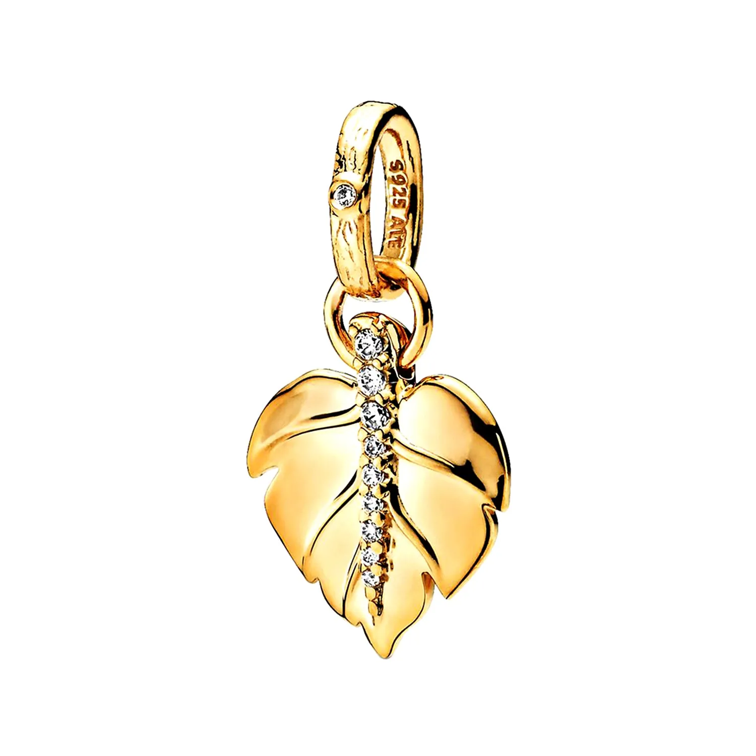 1.50 MM Round White Cz Antique Leaf Pendant 925 Sterling Silver Pendant Necklace