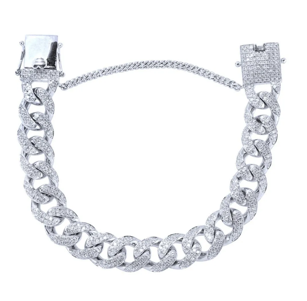 15mm SOLID DIAMOND CUBAN BRACELET