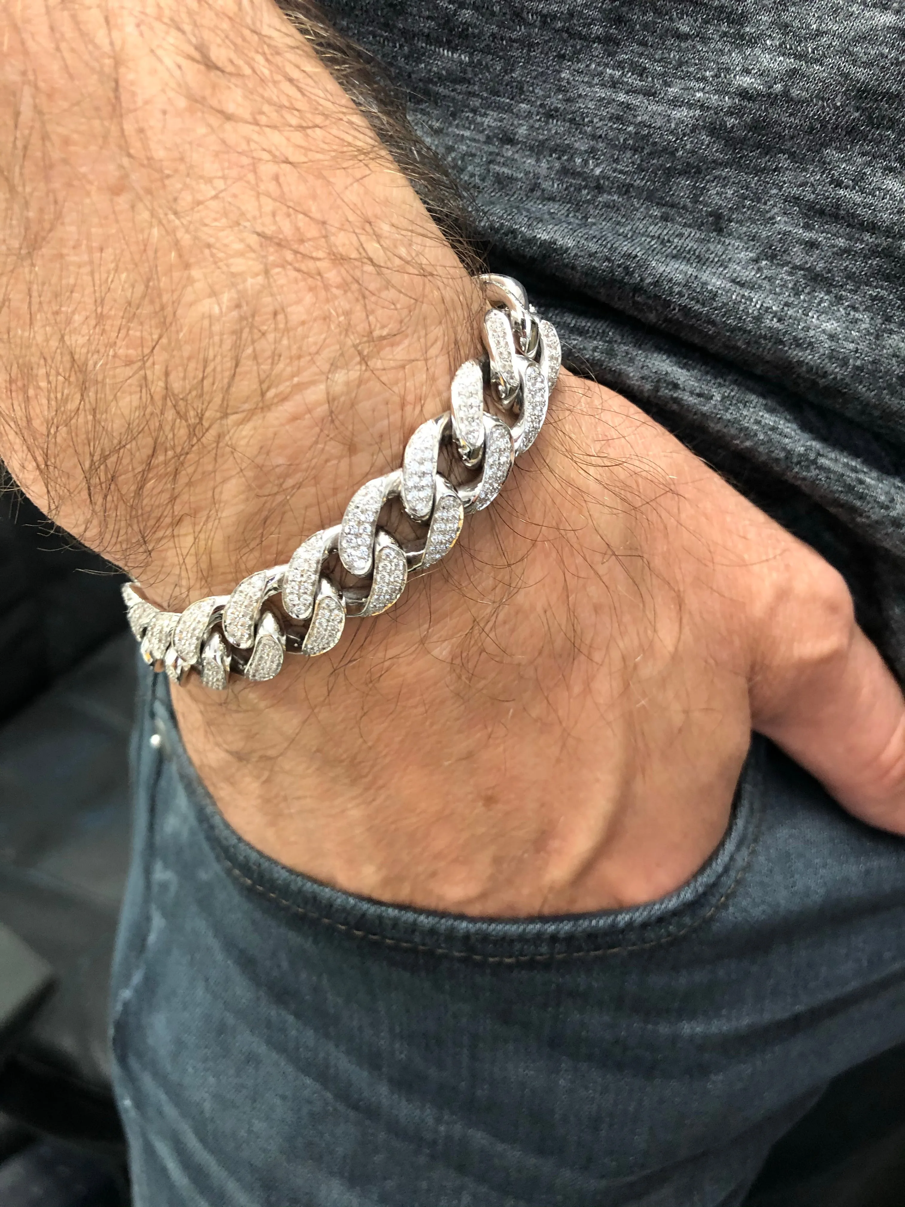 15mm SOLID DIAMOND CUBAN BRACELET