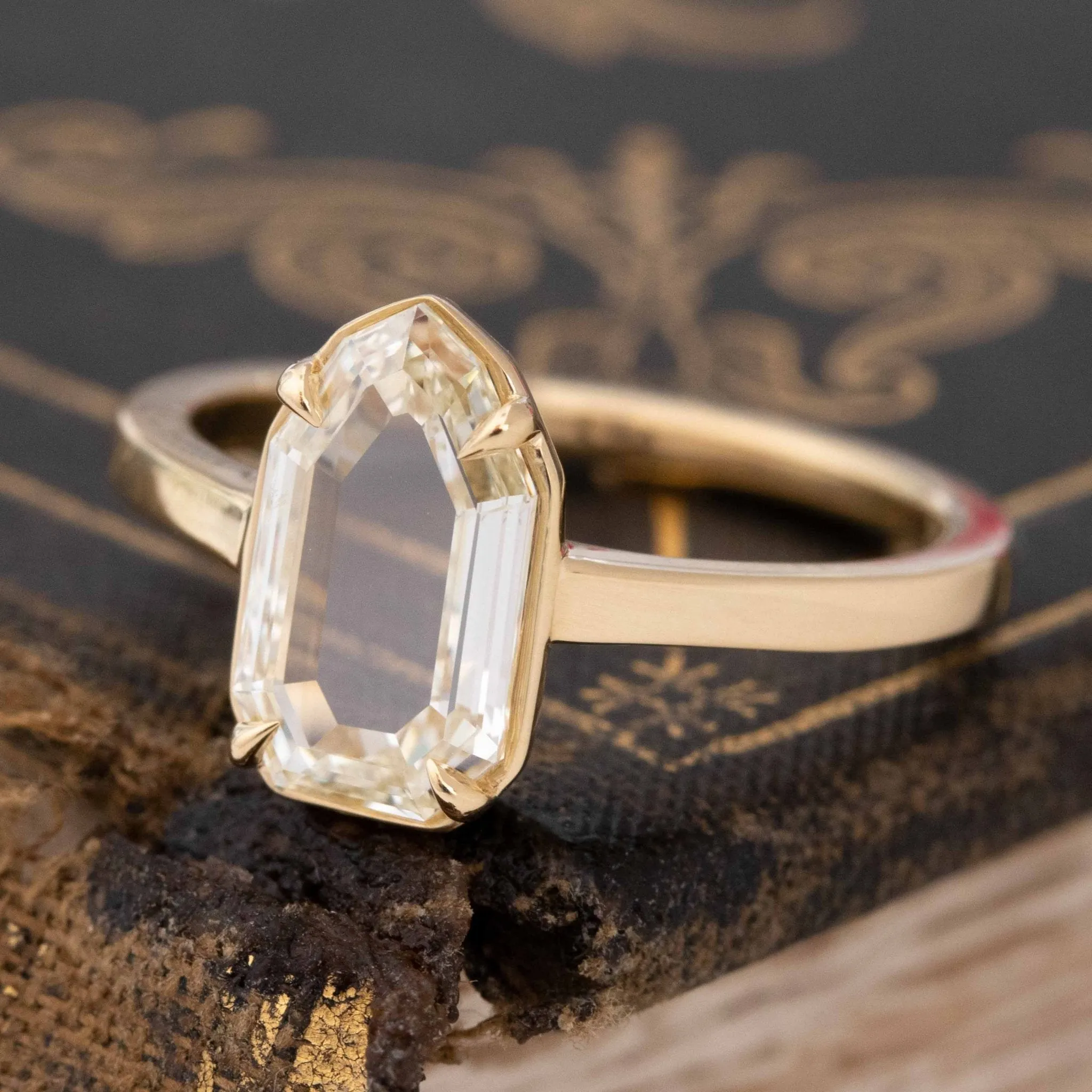 1.61ct Portrait Cut Diamond Solitaire. GIA M SI
