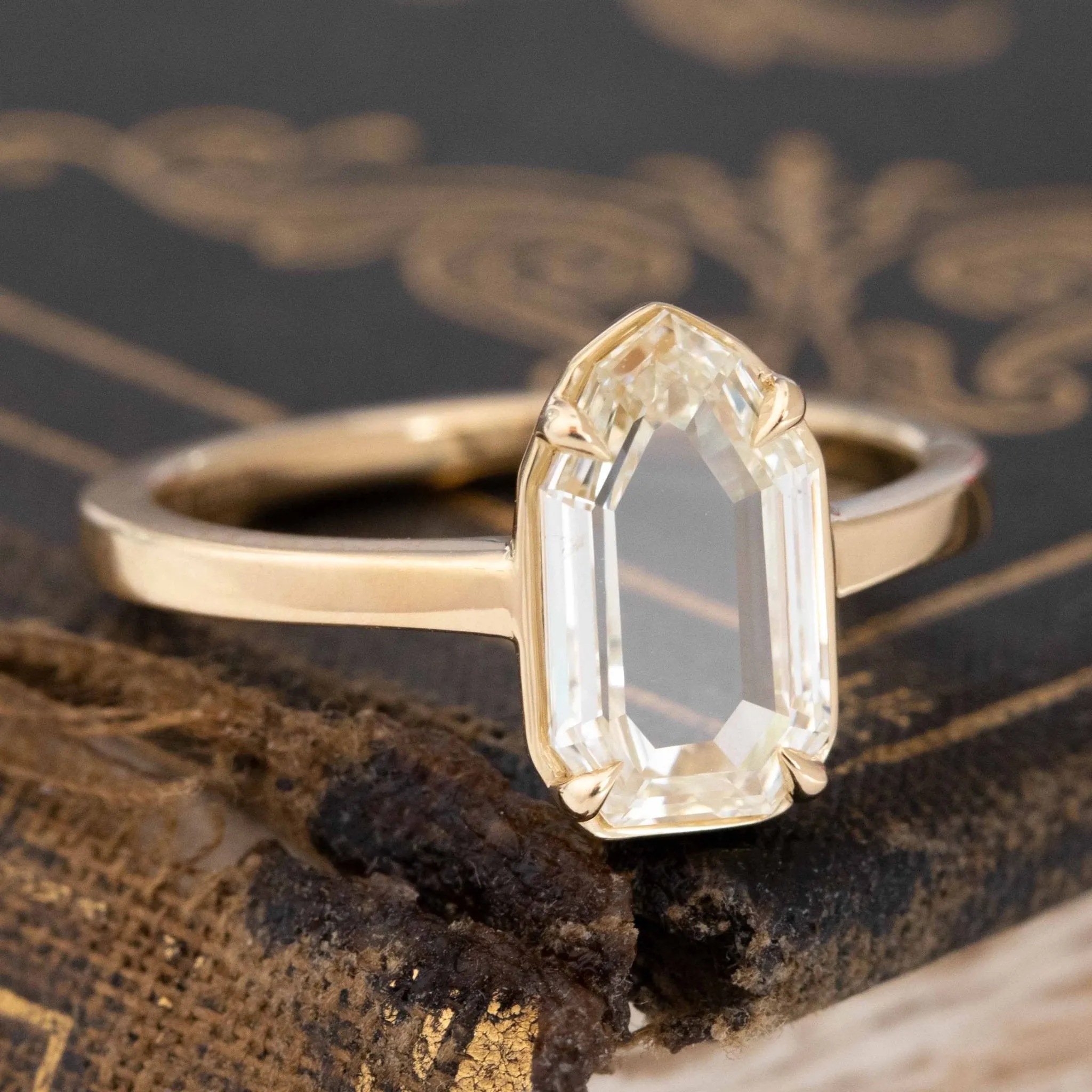 1.61ct Portrait Cut Diamond Solitaire. GIA M SI