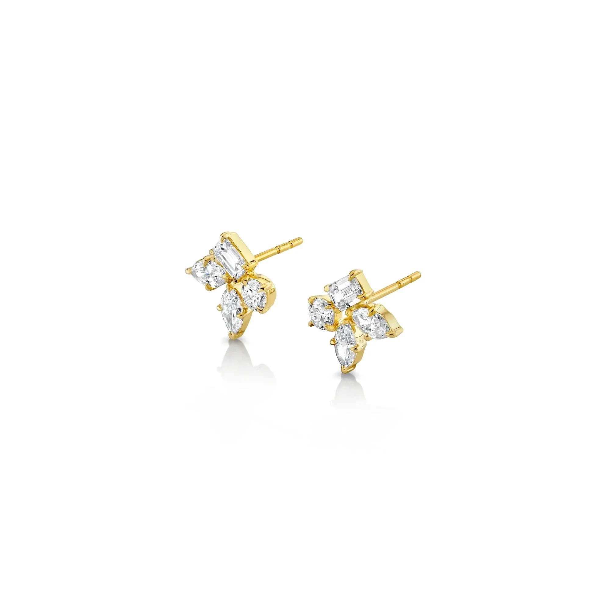 1.64ctw Diamond Montage Cluster Stud Earrings