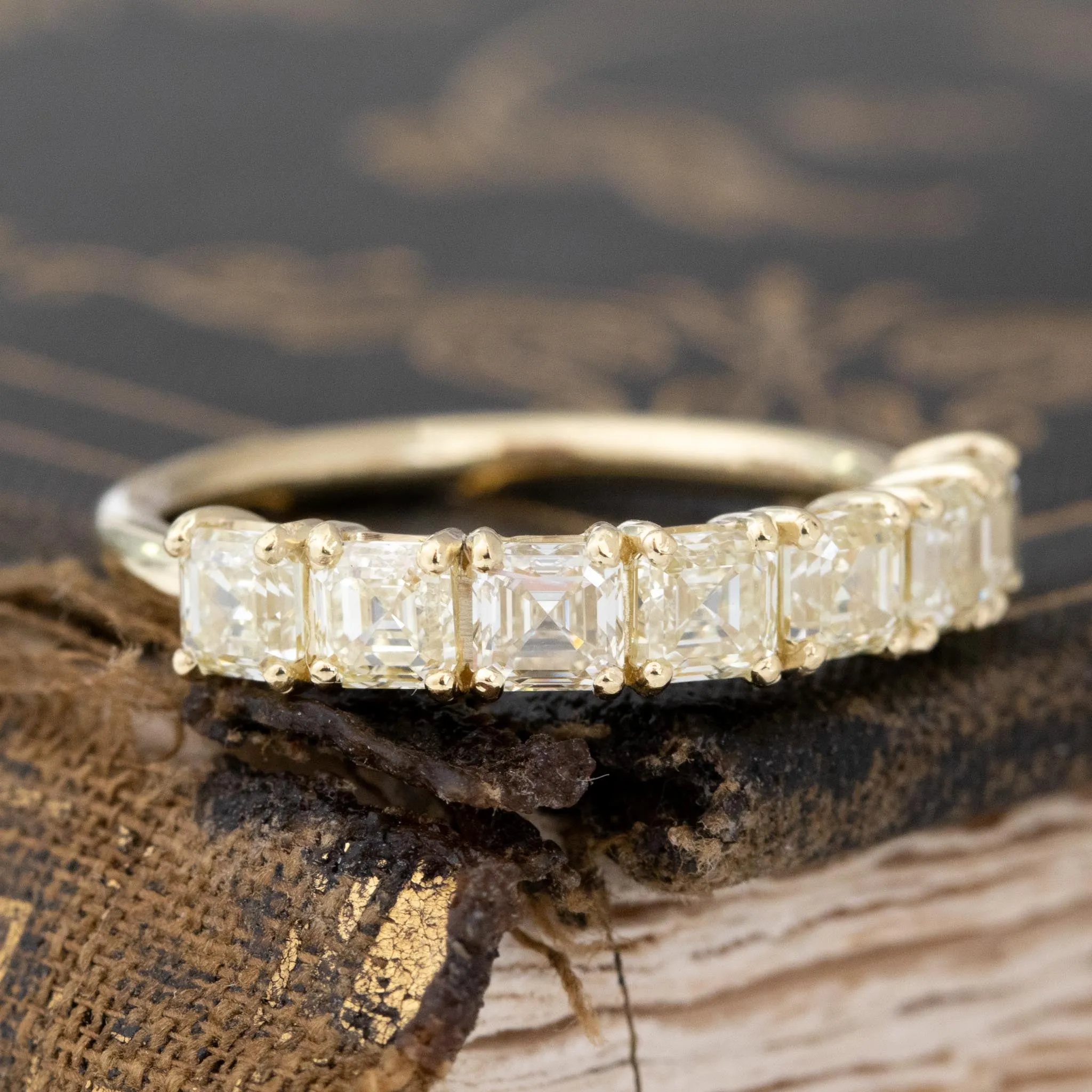 1.77ctw Asscher Cut Diamond Half-Hoop Band