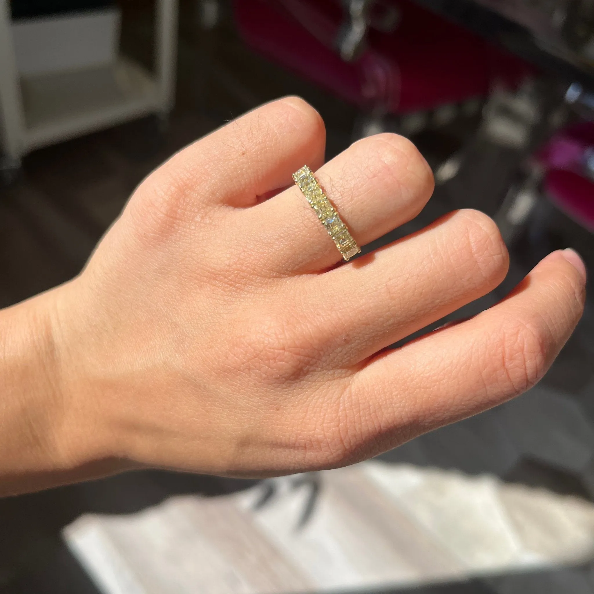 1.77ctw Asscher Cut Diamond Half-Hoop Band