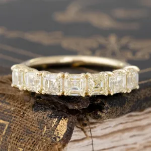 1.77ctw Asscher Cut Diamond Half-Hoop Band
