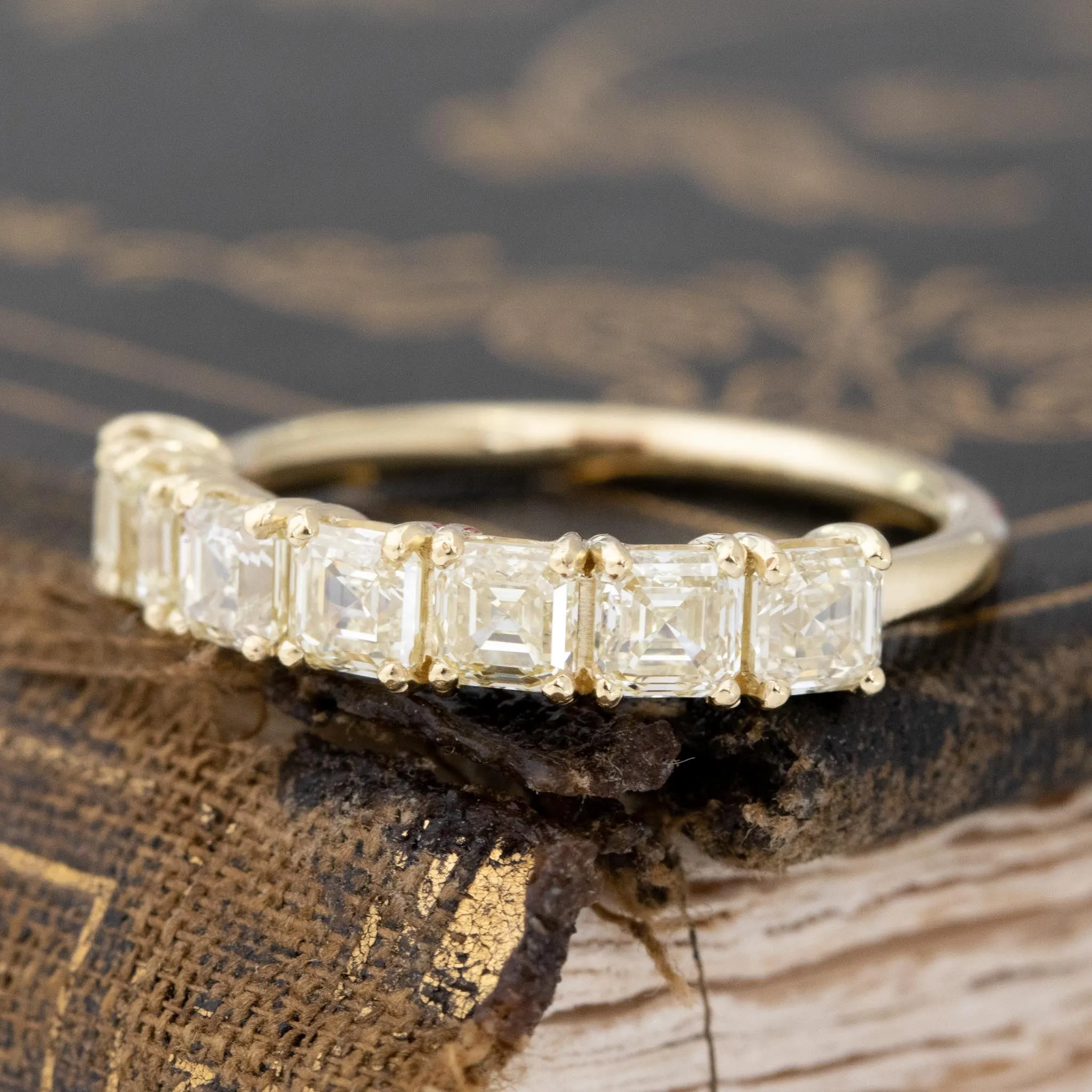 1.77ctw Asscher Cut Diamond Half-Hoop Band