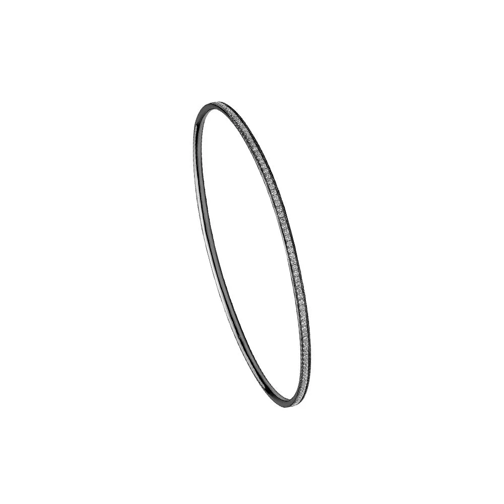 18 Karat White Gold Black Rhodium Diamond Bangle