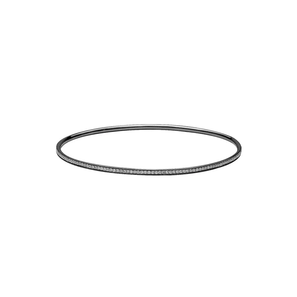 18 Karat White Gold Black Rhodium Diamond Bangle