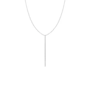 18 Karat White Gold Dunes Bar Necklace