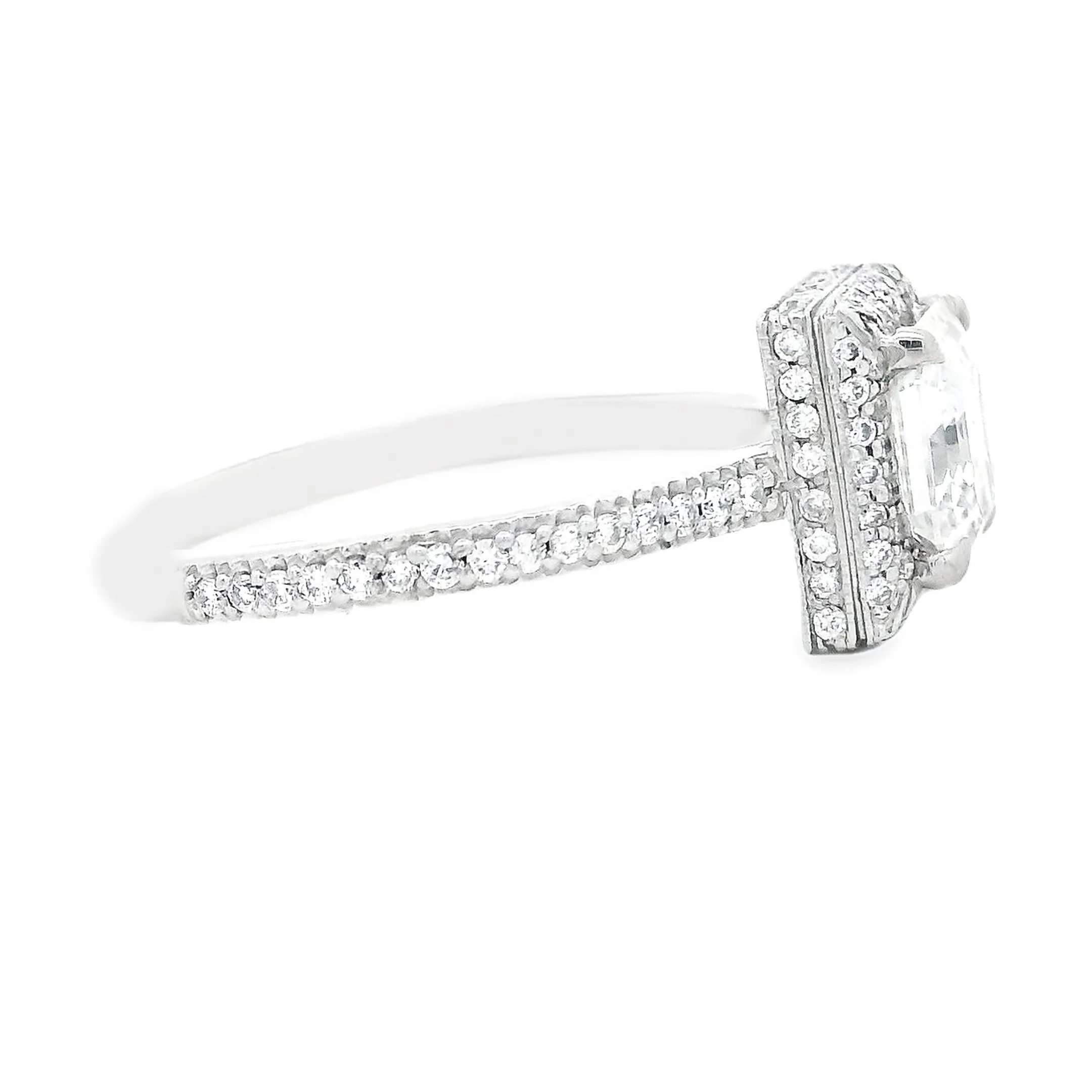 1.82ct Asscher Cut Diamond Platinum Engagement Ring