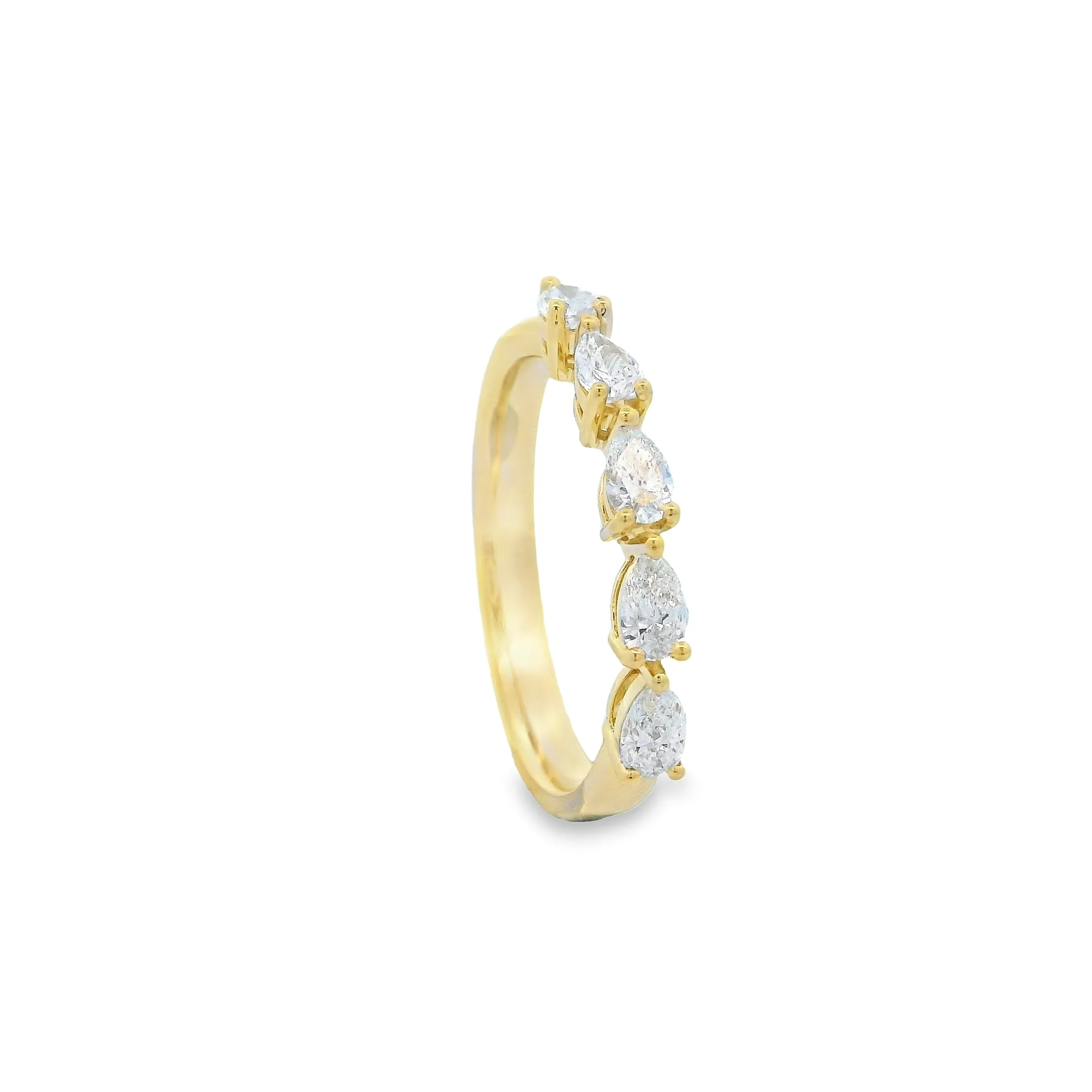 18ct Yellow Gold Pear Cut Lab Grown Diamond Eternity Band R-377