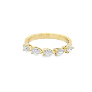 18ct Yellow Gold Pear Cut Lab Grown Diamond Eternity Band R-377