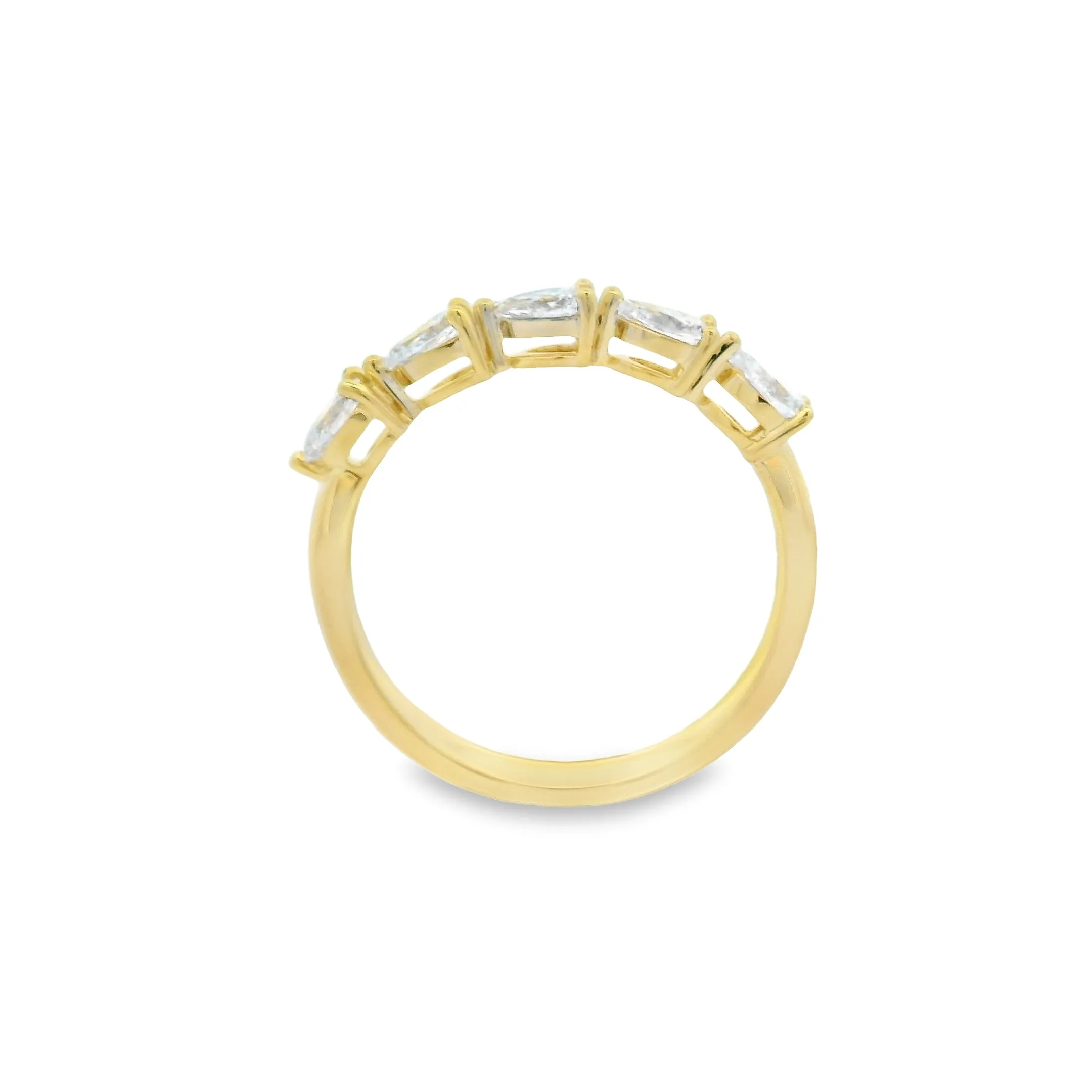 18ct Yellow Gold Pear Cut Lab Grown Diamond Eternity Band R-377