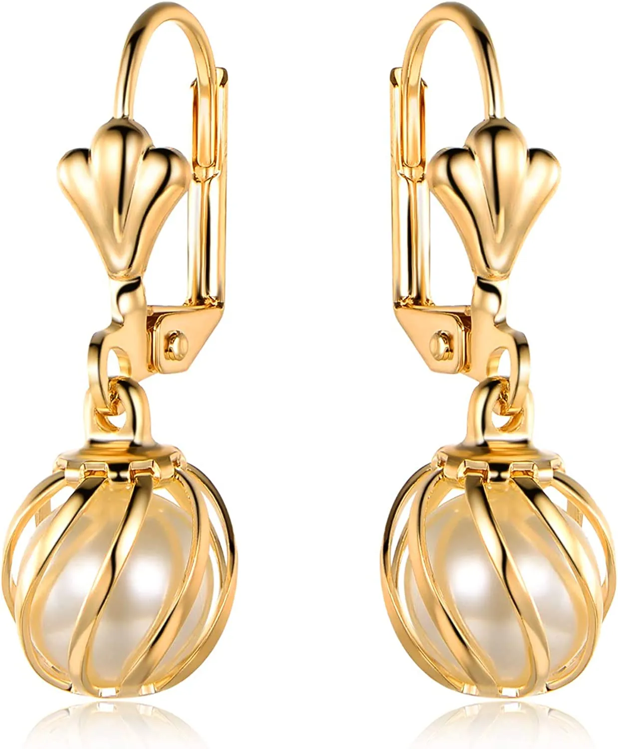 18K Gold Pearl Drop Earrings
