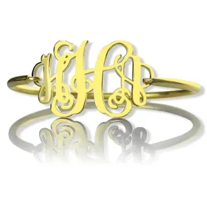 18K Gold Plated Monogram Initial Bracelet