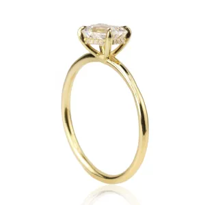 18K Gold "Pixie" Hidden Halo Ring Mount with East/West Stone