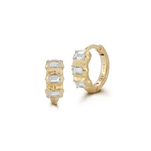 18K Gold "Vanguard" Diamond Mini Huggie Hoops