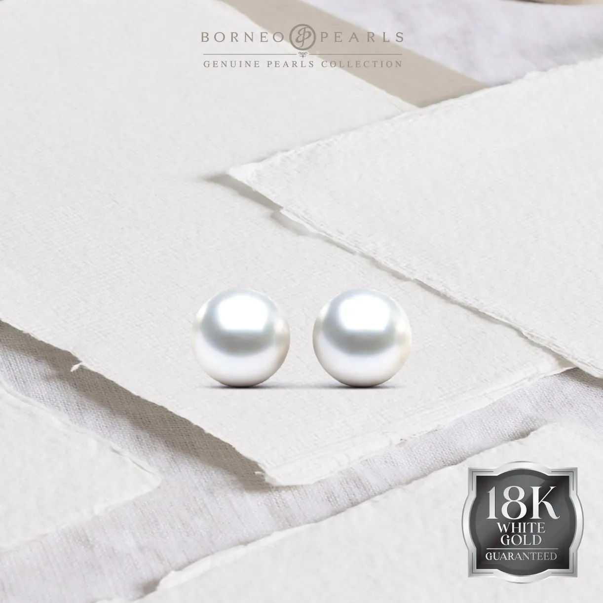18K Gold White Southsea Studs