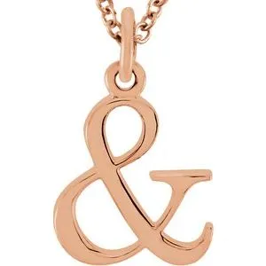 18K Rose Gold-Plated Sterling Silver Ampersand 16" Necklace