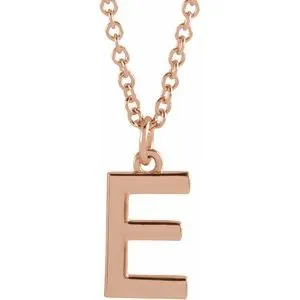 18K Rose Gold-Plated Sterling Silver Initial E  Dangle 16" Necklace