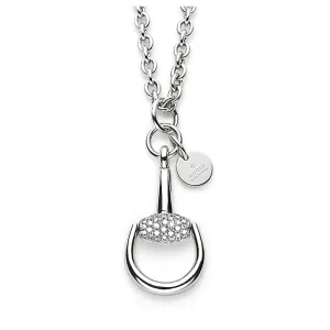 18K WHITE GOLD HORSEBIT DIAMOND PENDANT