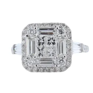18Kw 2.25Ct Diamond Cluster Ring