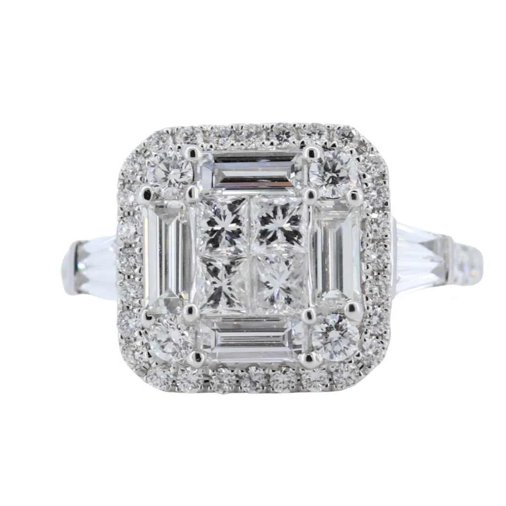 18Kw 2.25Ct Diamond Cluster Ring