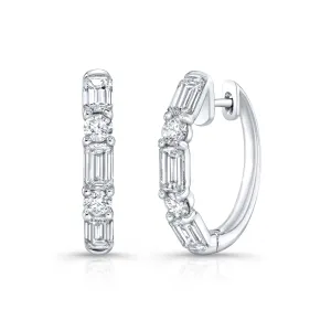 18kw DIAMOND HOOP EARRINGS