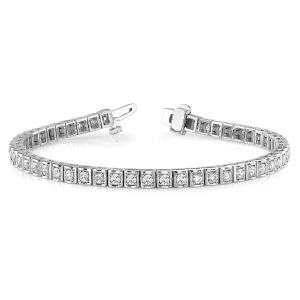 2.0 ctw Round Diamond Tennis Bracelet Four Prong Set Square Shape