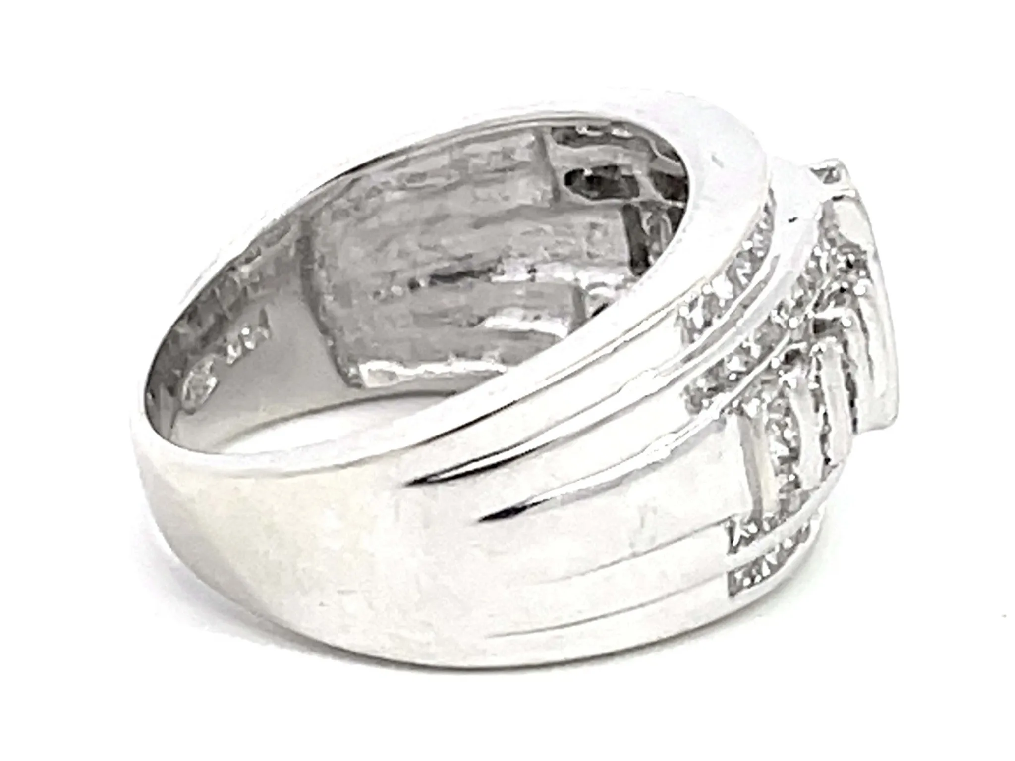 2.00 Carat Princess Cut Diamond Dome Band Ring in 14k White Gold