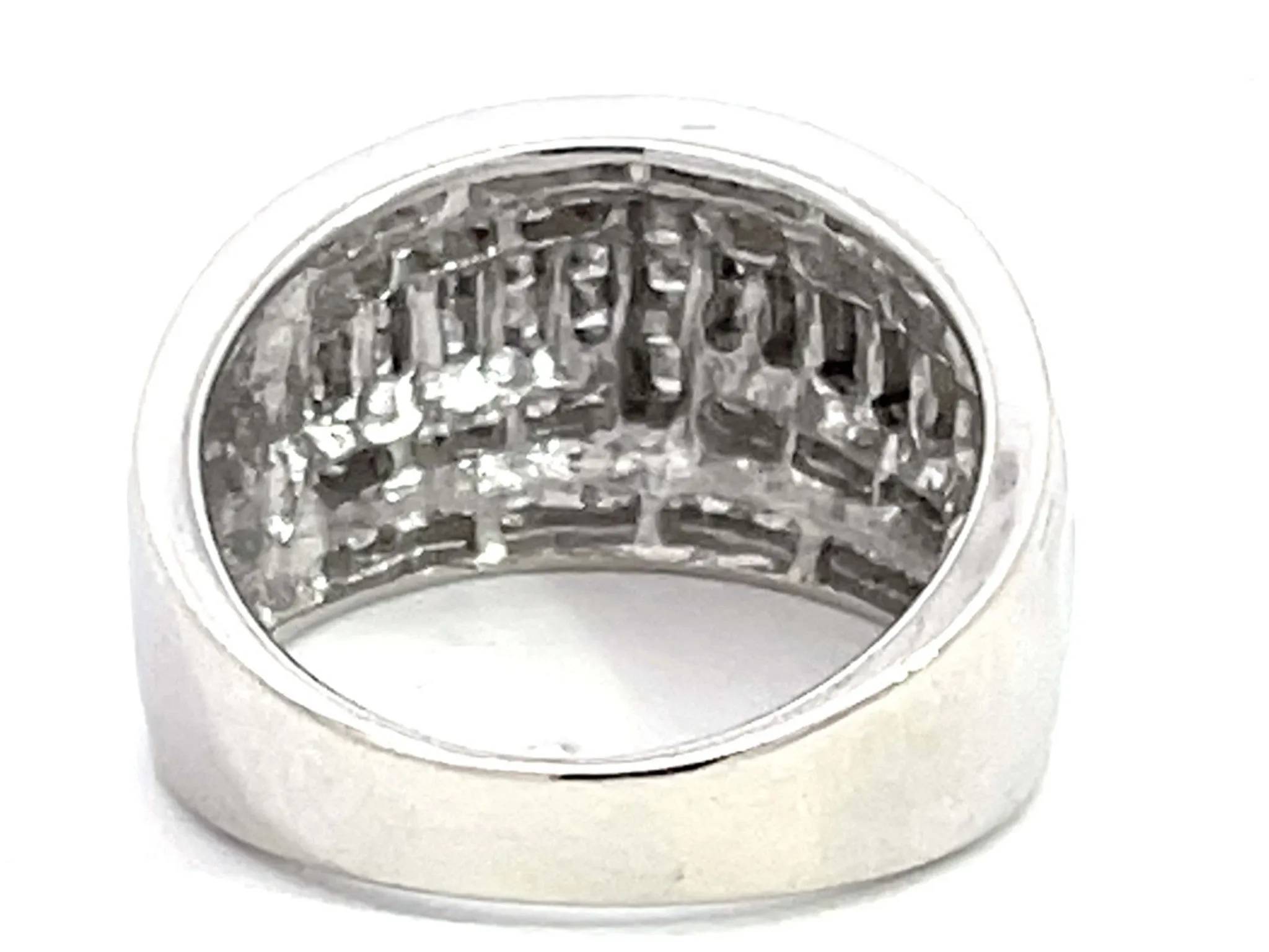 2.00 Carat Princess Cut Diamond Dome Band Ring in 14k White Gold