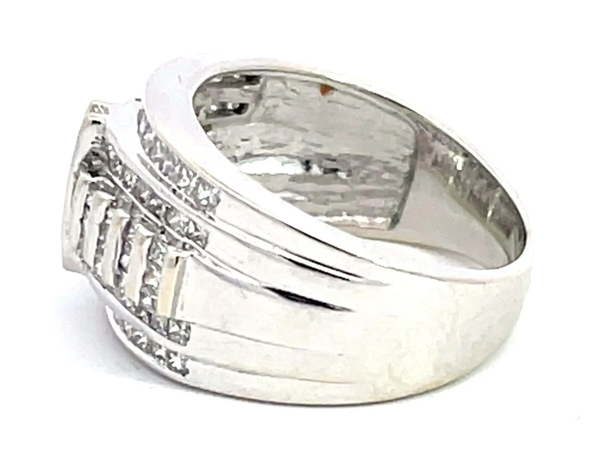 2.00 Carat Princess Cut Diamond Dome Band Ring in 14k White Gold