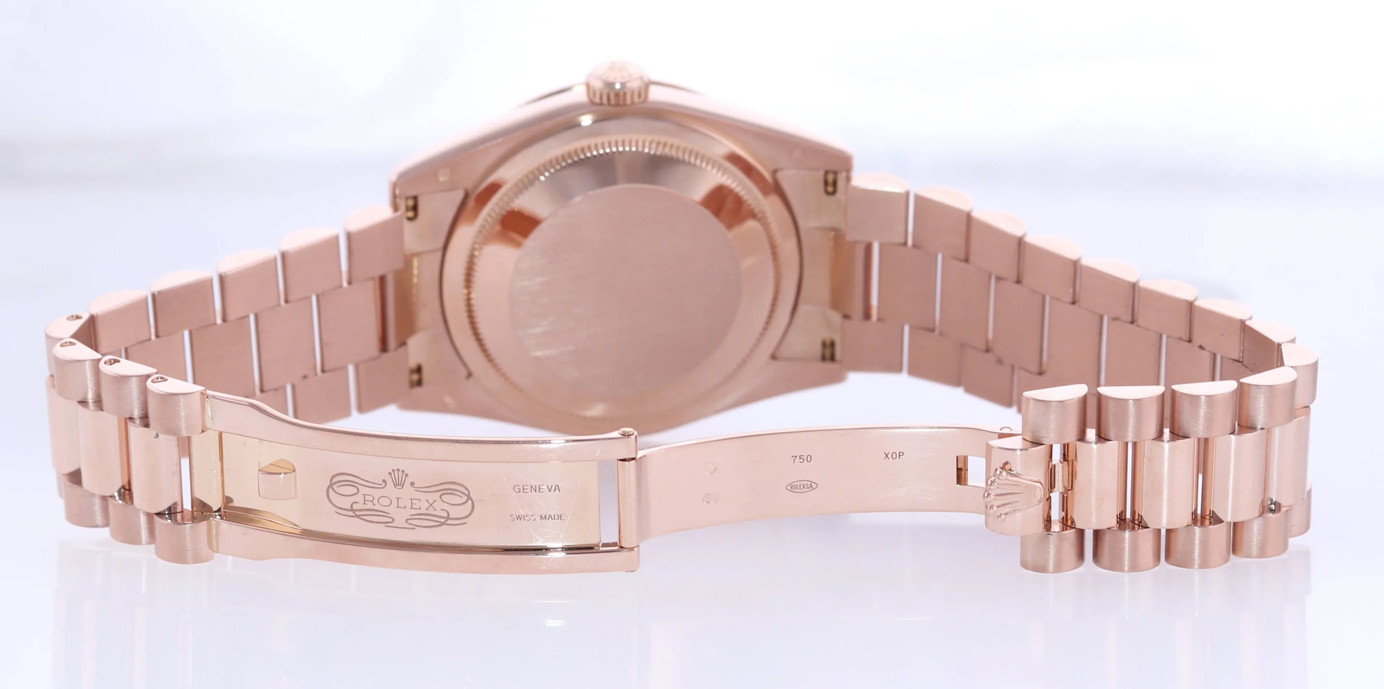 2015 Rolex President Day Date Rose Gold 118235 Chocolate Wave Watch Box