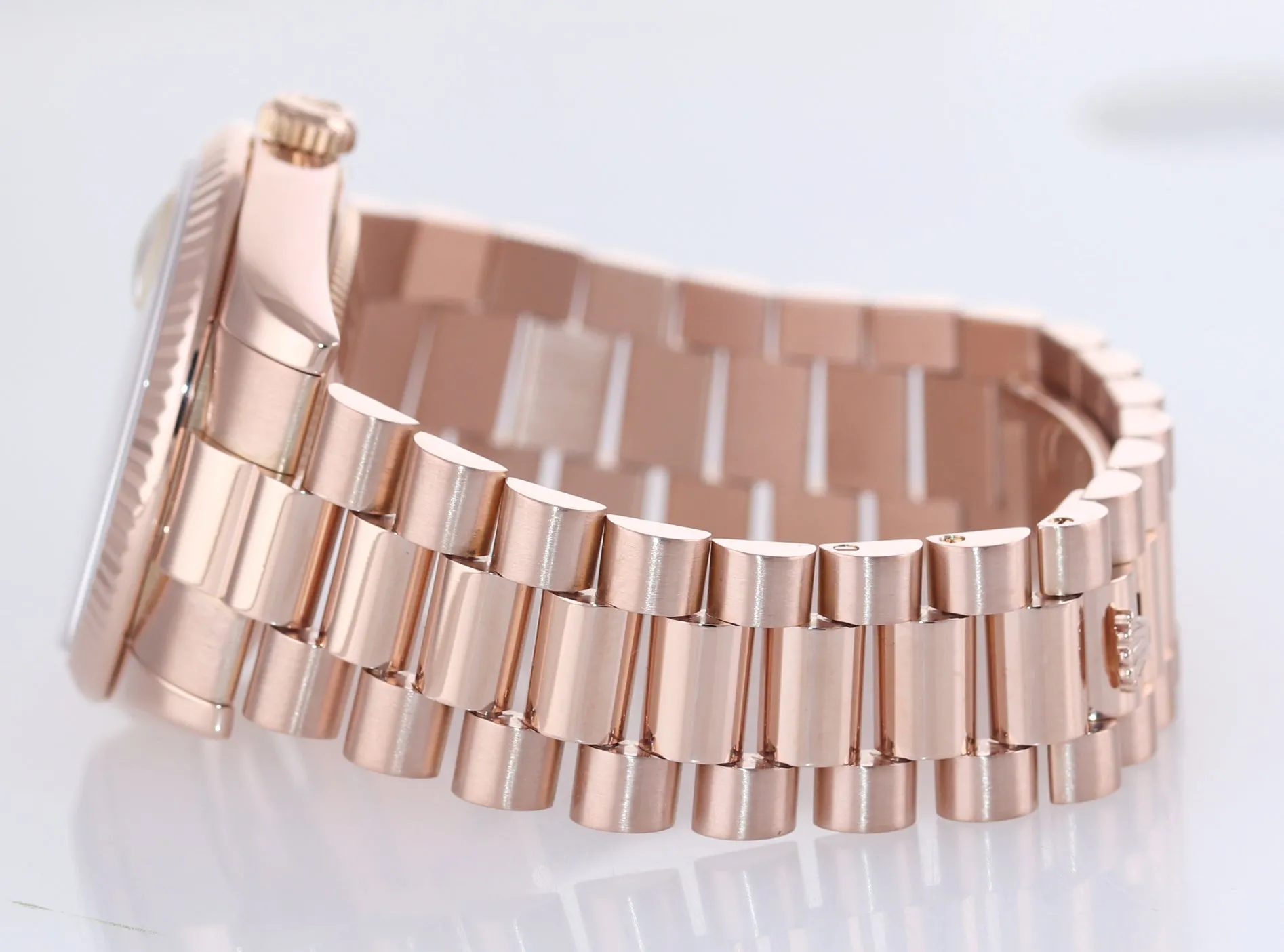 2016 Rolex President Day Date Rose Gold 36mm 118235 Diamond Heavy Buckle Watch