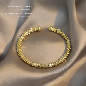 2021 New Classic Simple Copper Alloy Gold Jewelry Bracelets Korean Fashion Accessories Gothic Girl&#39;s Unusual Bracelets For Woman